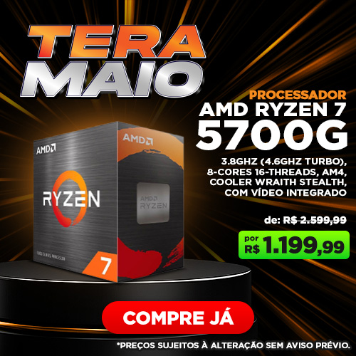 Processador AMD Ryzen 7 5700 4.6GHz 8 Cores AM4 | Terabyte